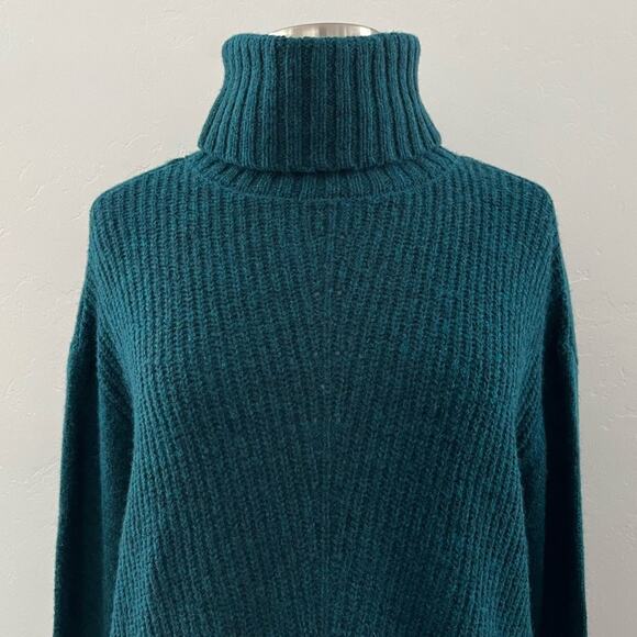 Anthropologie Moth Fireside Knit Sweater Turtleneck Ribbed in Sapphire XS NWT - Picture 4 of 15